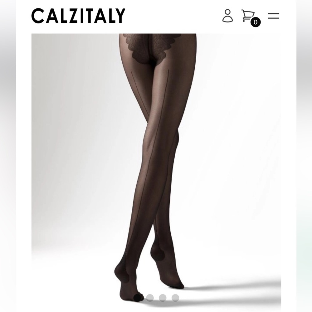 Calzitaly Sheer Black Tights with Back Seam - 20 DEN